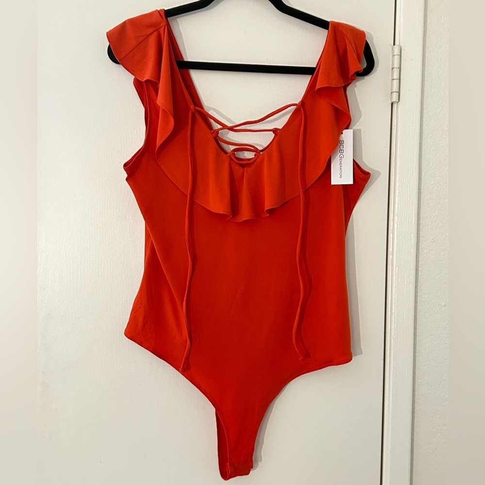 BCBGeneration Orange Bodysuit - Picture 3 of 11